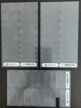 Jamberry Clear Nail Wraps — 2 Full Sheets, 1 Partial